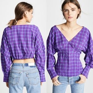 Rachel Comey Purple Stretchy Plaid Revise Shirt 4